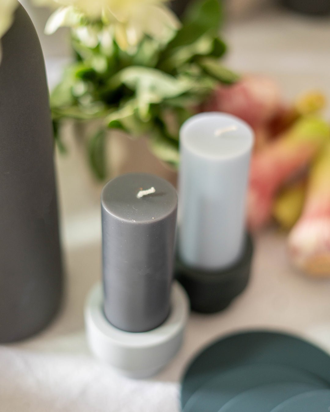 Smoke + Storm | Flipp small | Silicone Unbreakable Candle Holder Set - porter green | style + sustainability