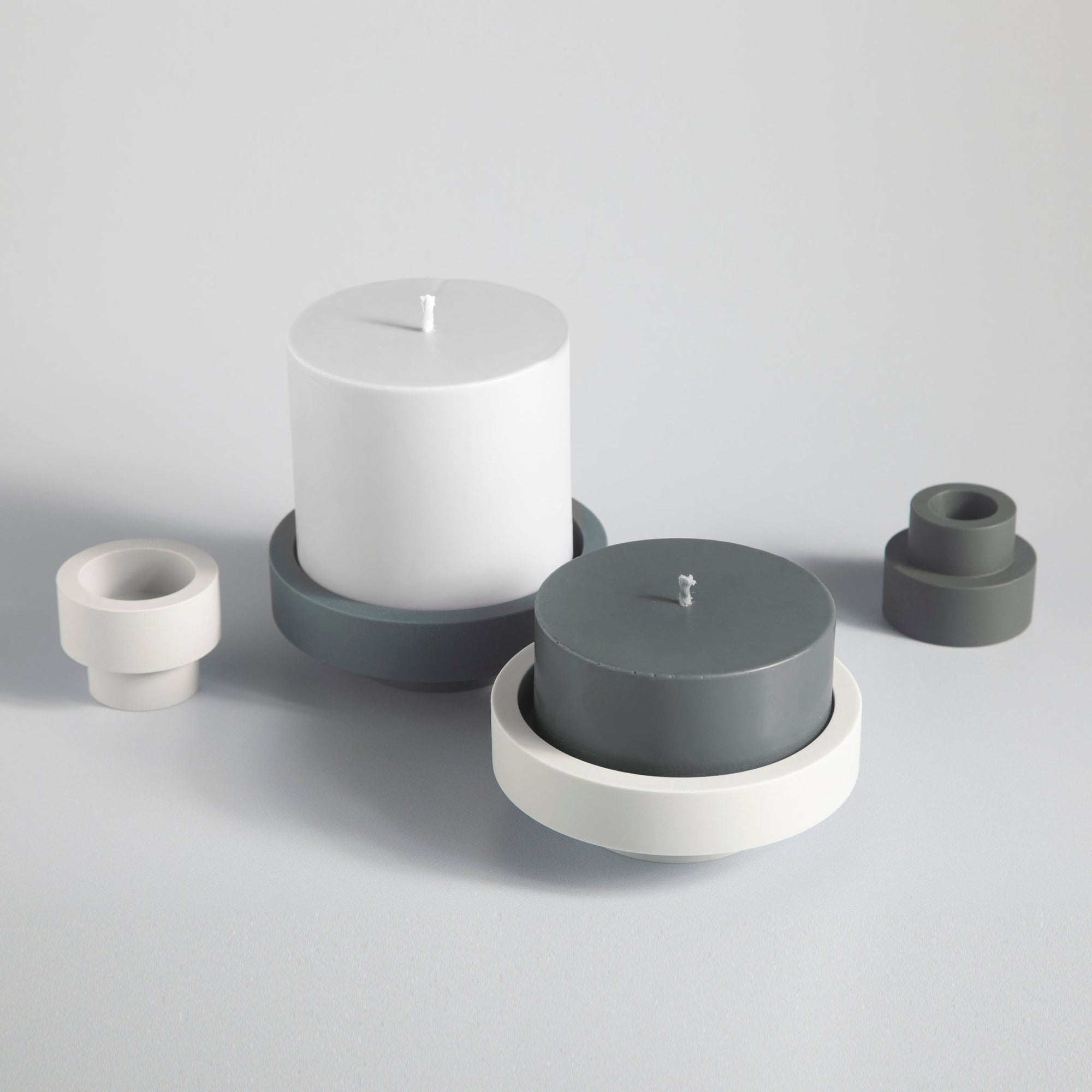 Smoke + Storm | Flipp small | Silicone Unbreakable Candle Holder Set - porter green | style + sustainability