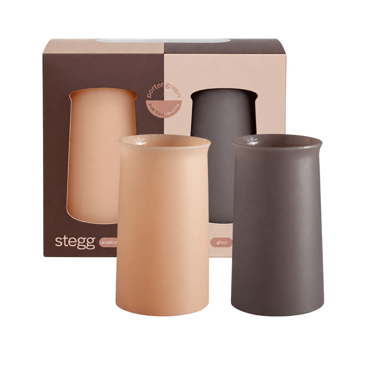 latte + donkey | stegg | silicone unbreakable highball glasses - porter green | style + sustainability