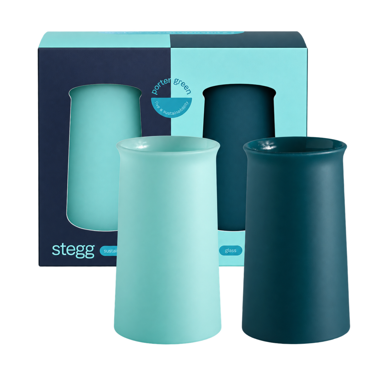 mist + ink | stegg | silicone unbreakable highball glasses - porter green | style + sustainability