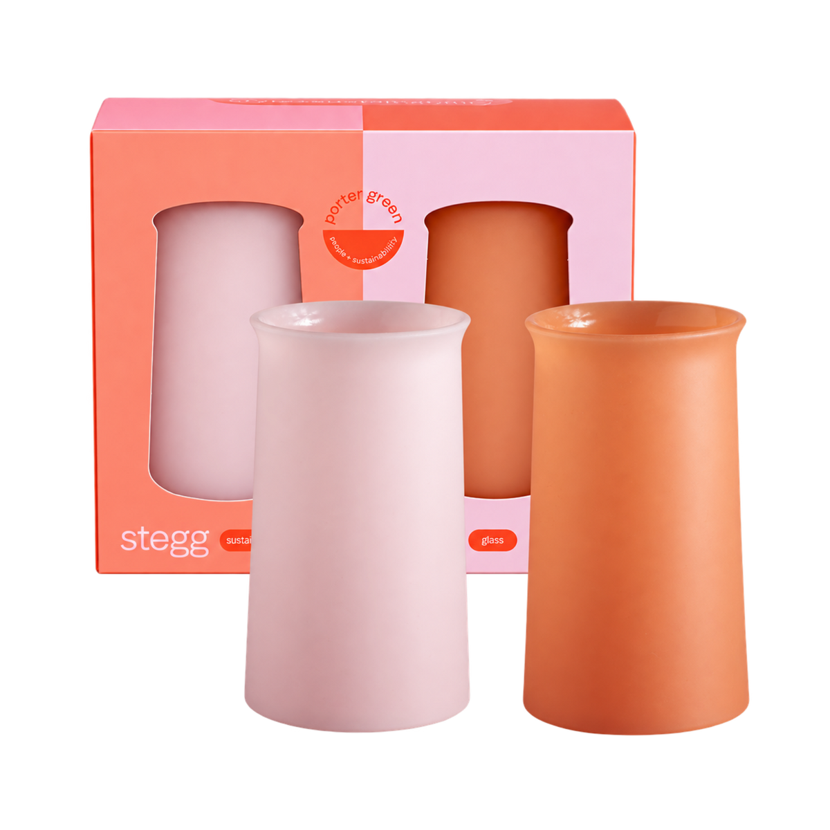 peach + petal | stegg | silicone unbreakable highball glasses - porter green | style + sustainability