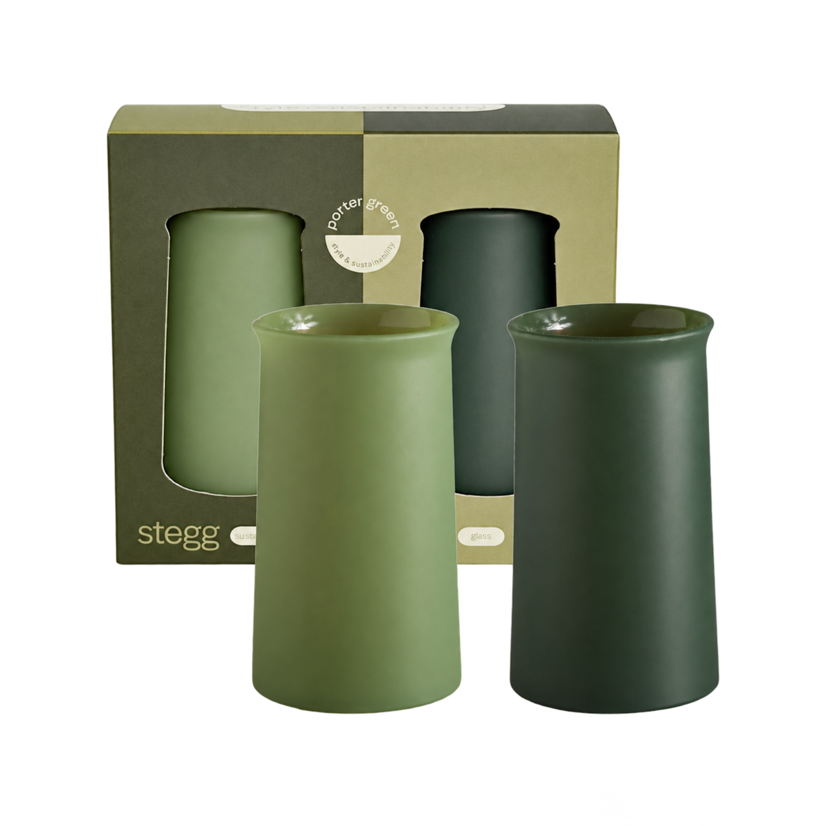 sage + olive | stegg | silicone unbreakable highball glasses - porter green | style + sustainability