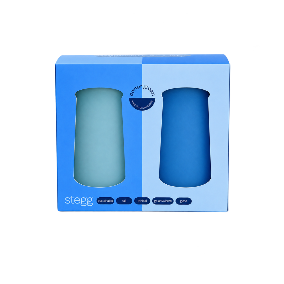 sky + kingfisher | stegg | silicone unbreakable highball glasses - porter green | style + sustainability