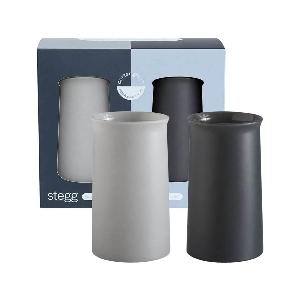 smoke + storm | stegg | silicone unbreakable highball glasses - porter green | style + sustainability