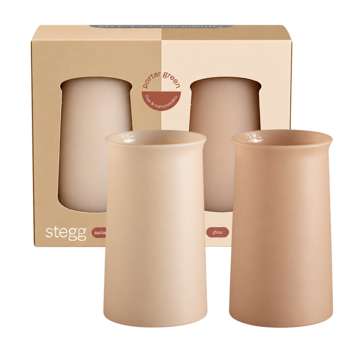 wheat + oat | stegg | silicone unbreakable highball glasses - porter green | style + sustainability