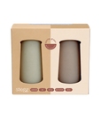 wheat + oat | stegg | silicone unbreakable highball glasses - porter green | style + sustainability