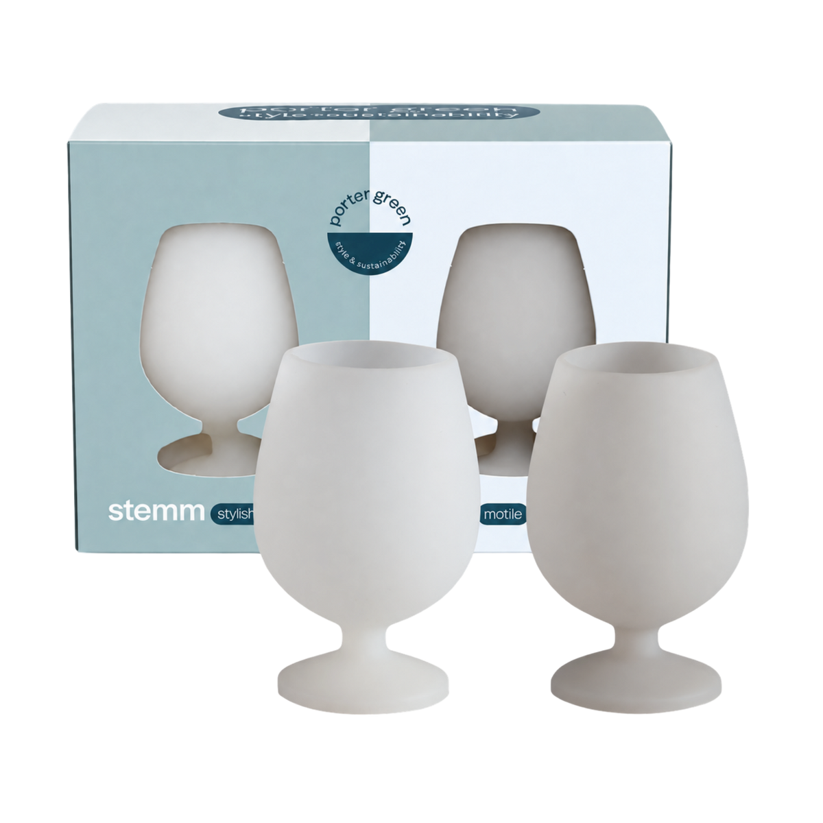 blanc + dove | stemm | silicone unbreakable wine glasses - porter green | style + sustainability