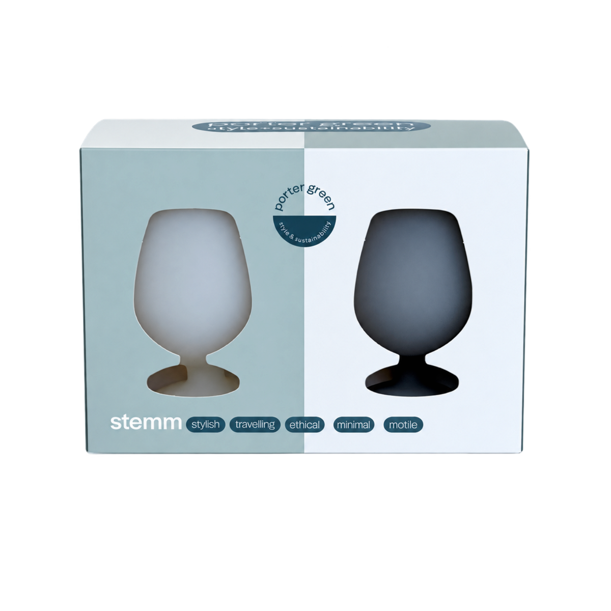 blanc + dove | stemm | silicone unbreakable wine glasses - porter green | style + sustainability