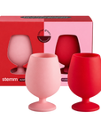 cherry + blush | stemm | silicone unbreakable wine glasses - porter green | style + sustainability