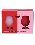 cherry + blush | stemm | silicone unbreakable wine glasses - porter green | style + sustainability