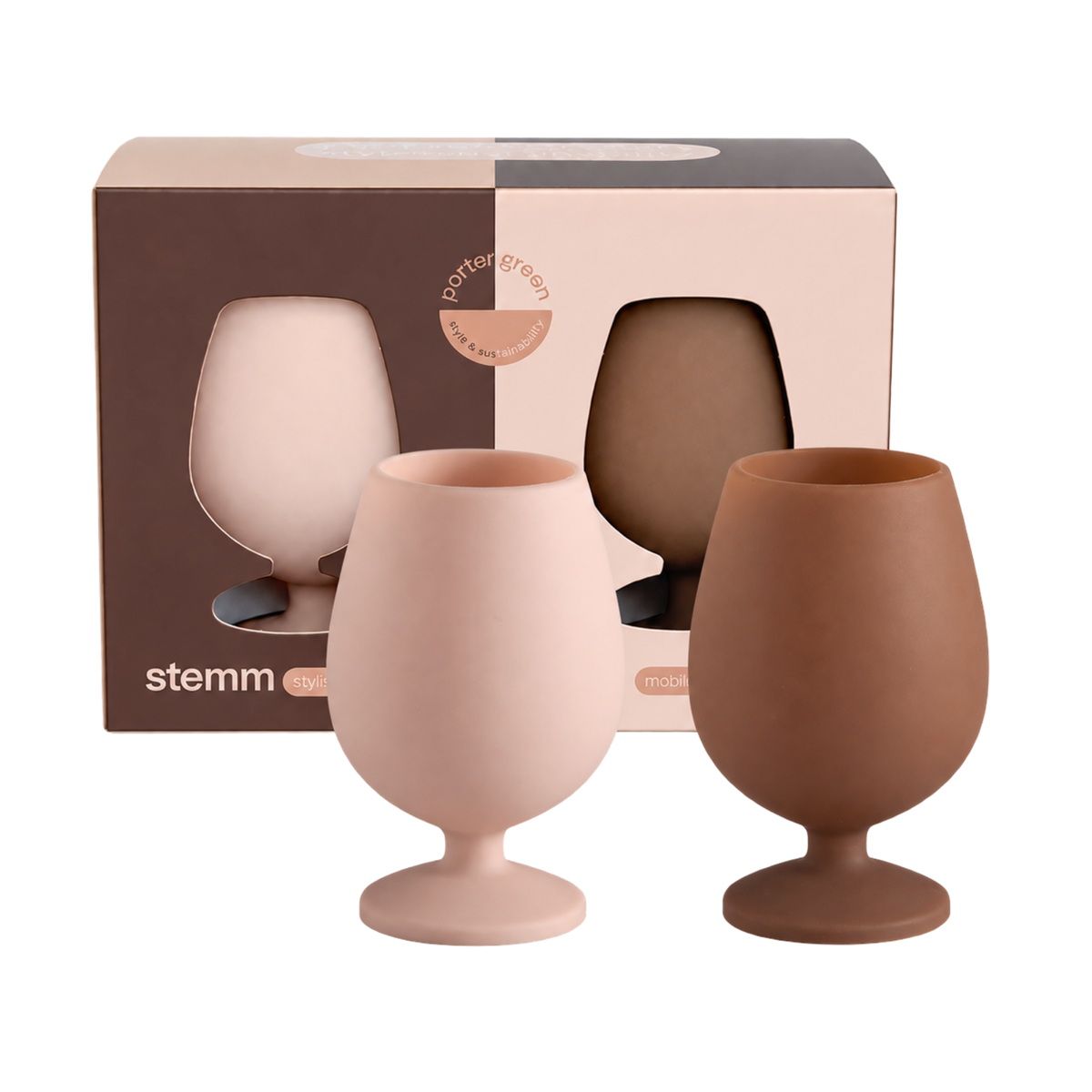 latte + donkey | stemm | silicone unbreakable wine glasses - porter green | style + sustainability