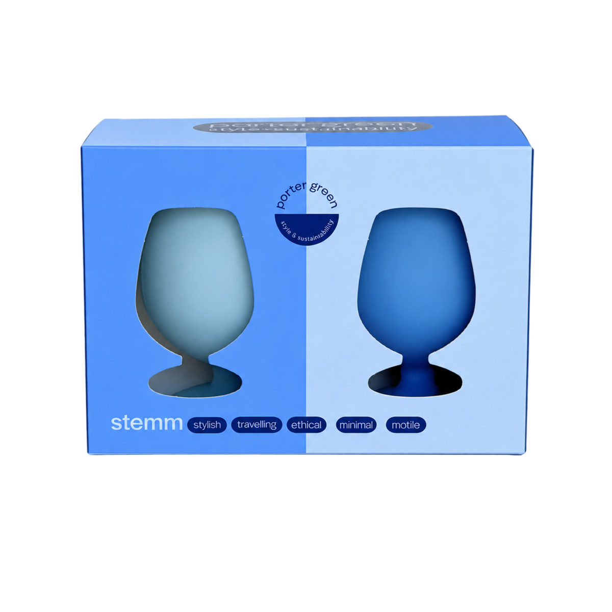 sky + kingfisher | stemm | silicone unbreakable wine glasses - porter green | style + sustainability