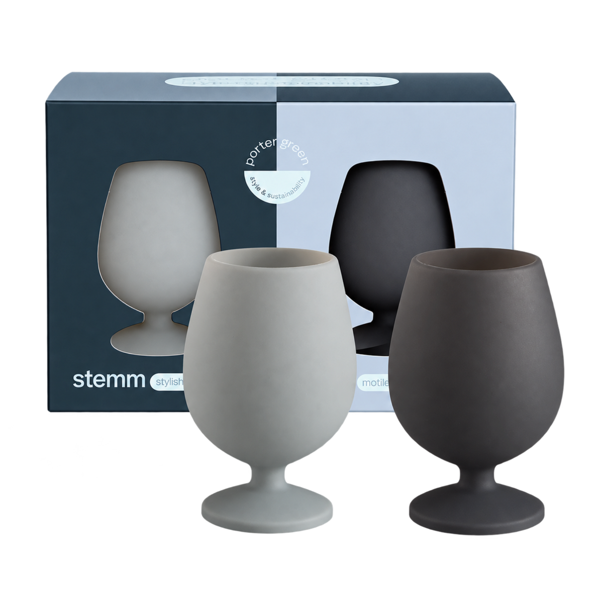 smoke + storm | stemm | silicone unbreakable wine glasses - porter green | style + sustainability