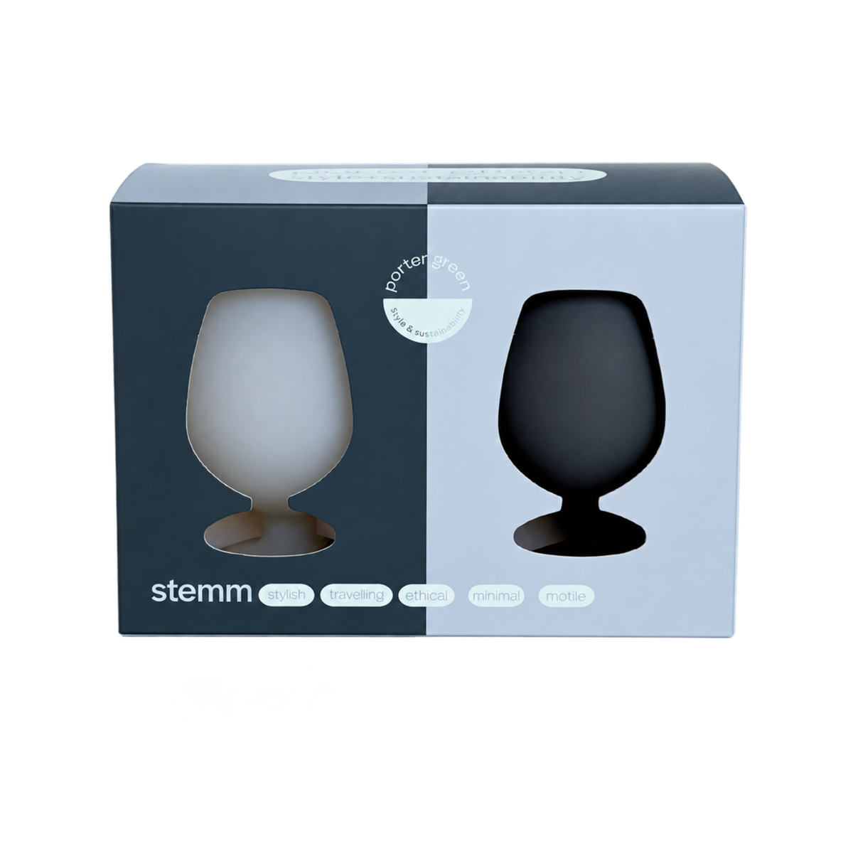 smoke + storm | stemm | silicone unbreakable wine glasses - porter green | style + sustainability