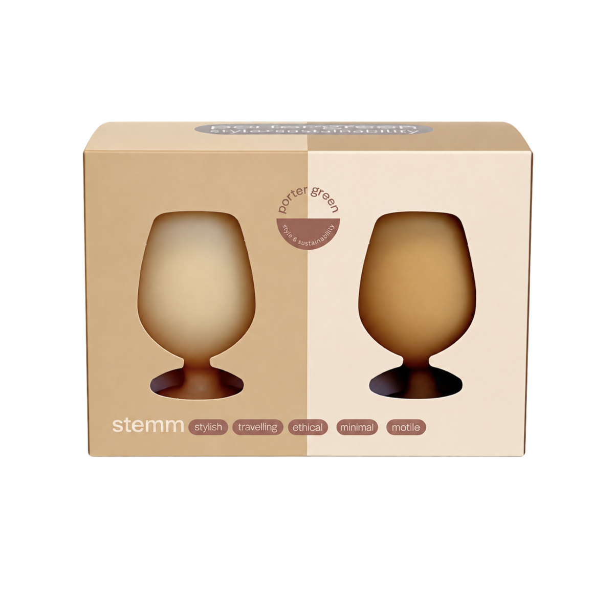 wheat + oat | stemm | silicone unbreakable wine glasses - porter green | style + sustainability