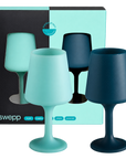 mist + ink | swepp | silicone unbreakable wine glasses - porter green | style + sustainability