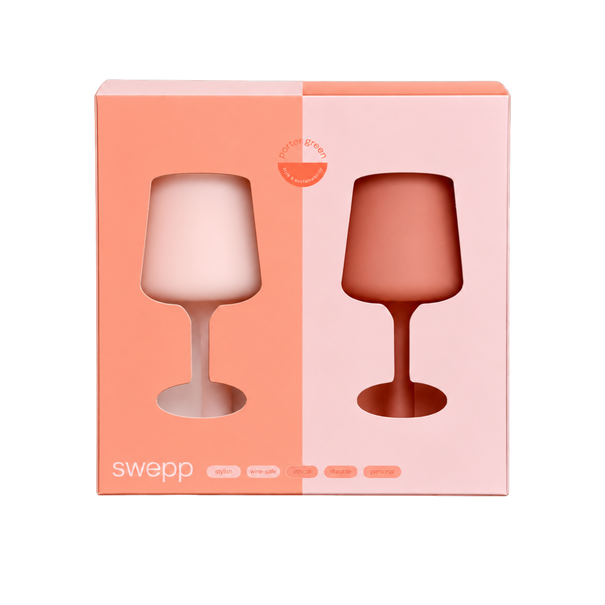 blanc + dove | mecc | silicone unbreakable cocktail glasses - porter green | style + sustainability