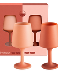 terra + peach | swepp | silicone unbreakable wine glasses - porter green | style + sustainability