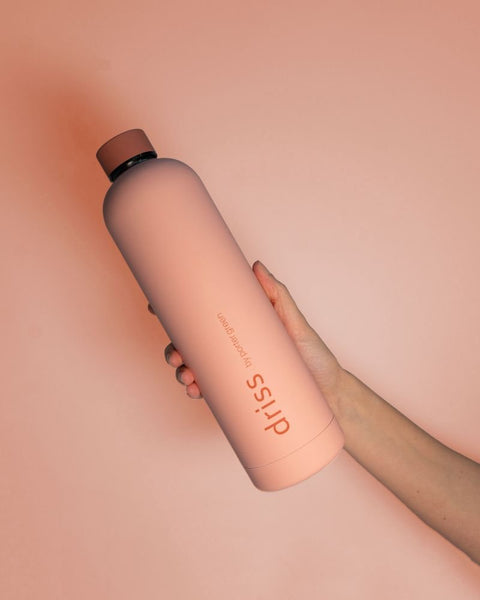 terra + peach | driss | insulated stainless steel water bottle - porter green | style + sustainability