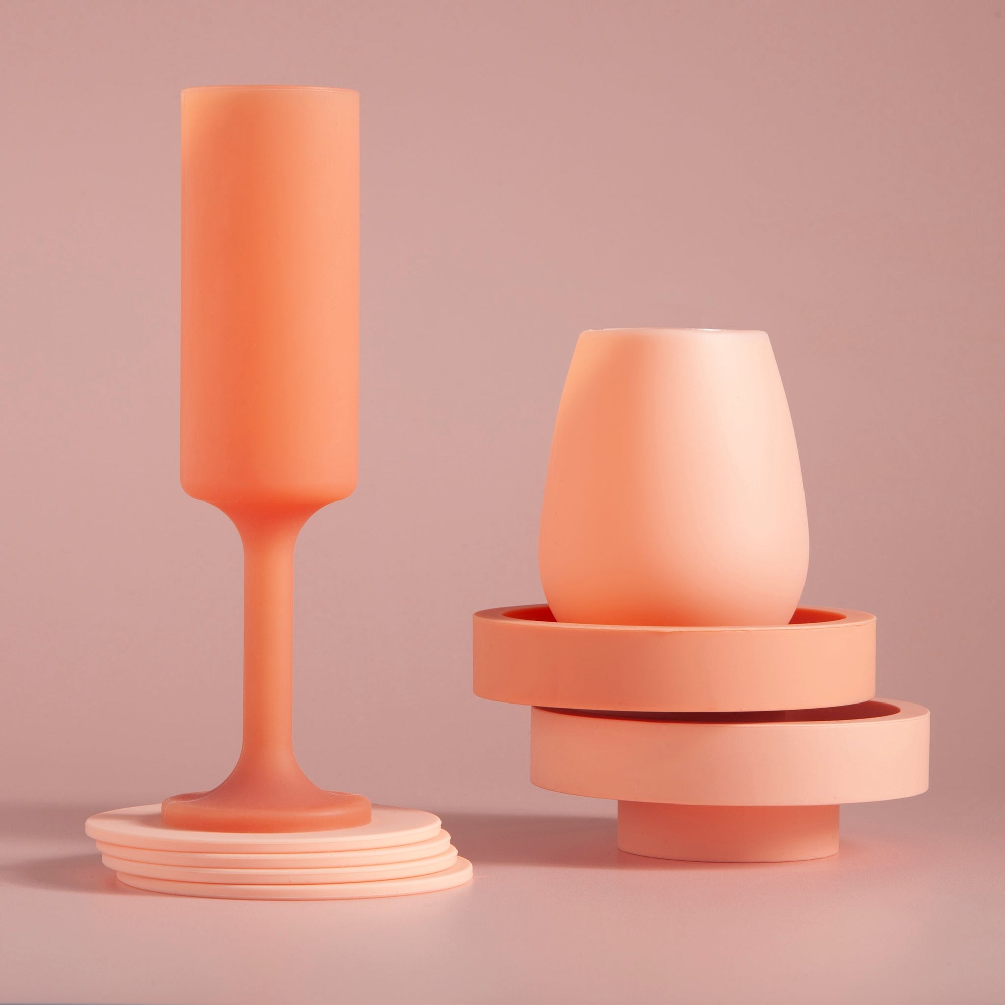 Terra + Peach | Flipp large | Silicone Unbreakable Candle Holder Set - porter green | style + sustainability