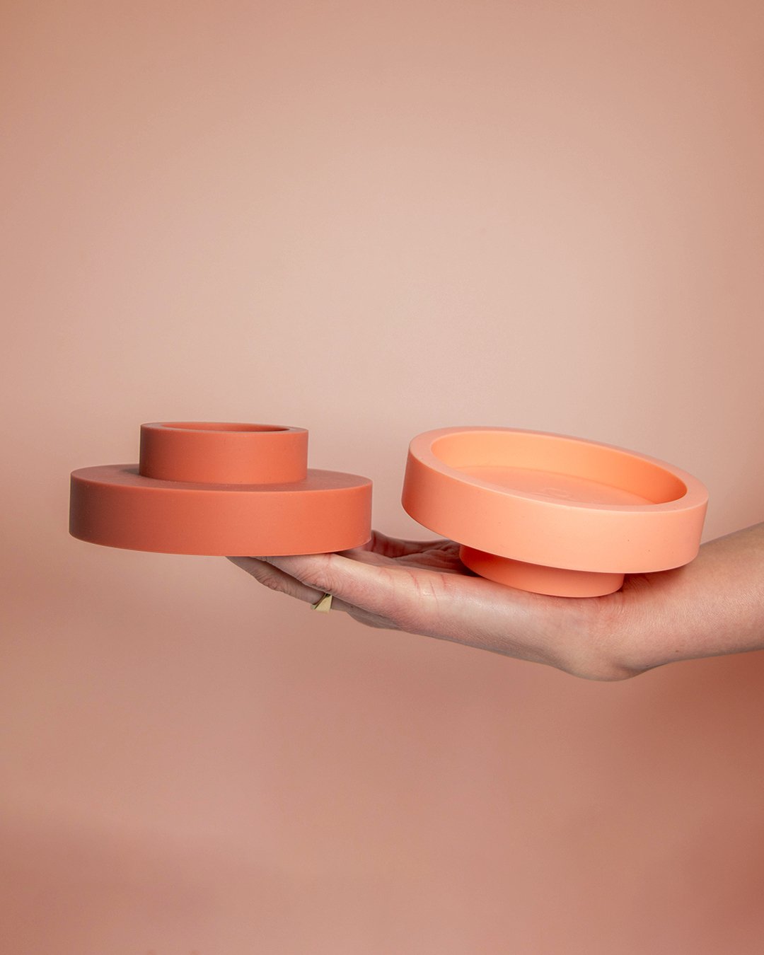 Terra + Peach | Flipp large | Silicone Unbreakable Candle Holder Set - porter green | style + sustainability