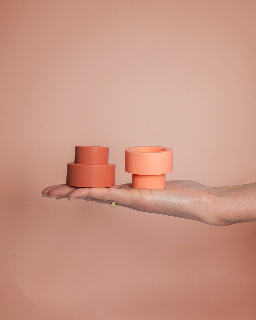 Terra + Peach | Flipp small | Silicone Unbreakable Candle Holder Set - porter green | style + sustainability
