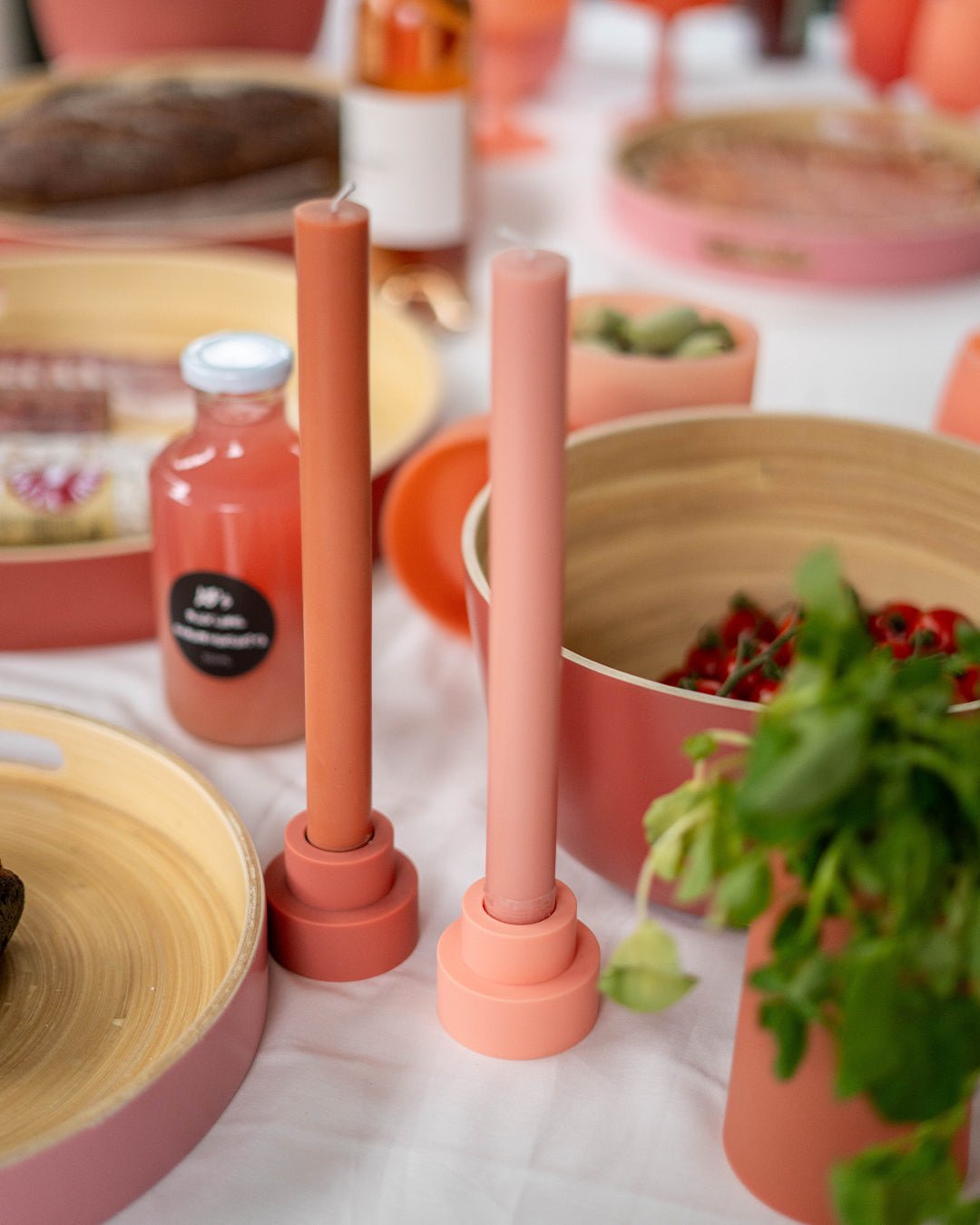 Terra + Peach | Flipp small | Silicone Unbreakable Candle Holder Set - porter green | style + sustainability