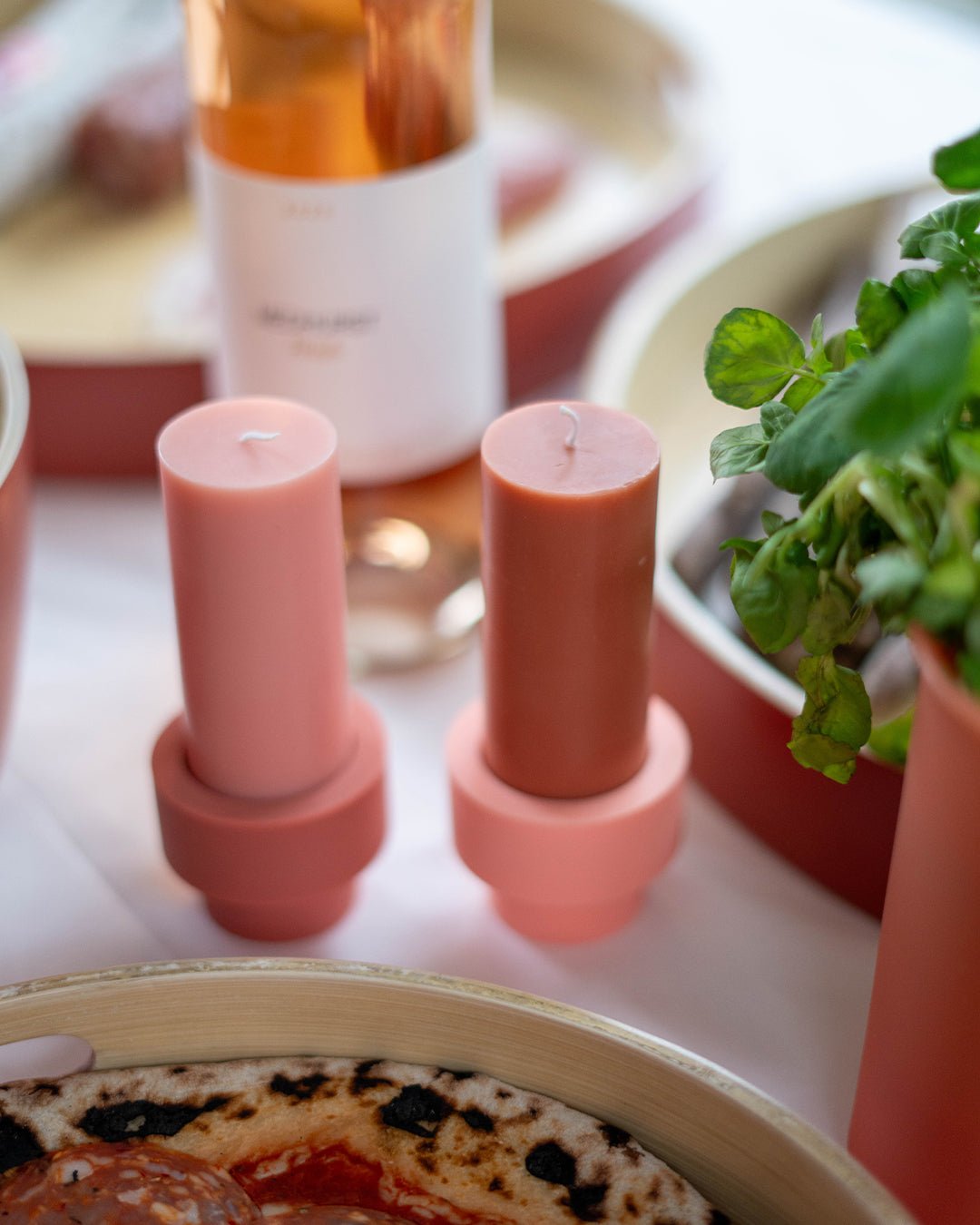 Terra + Peach | Flipp small | Silicone Unbreakable Candle Holder Set - porter green | style + sustainability