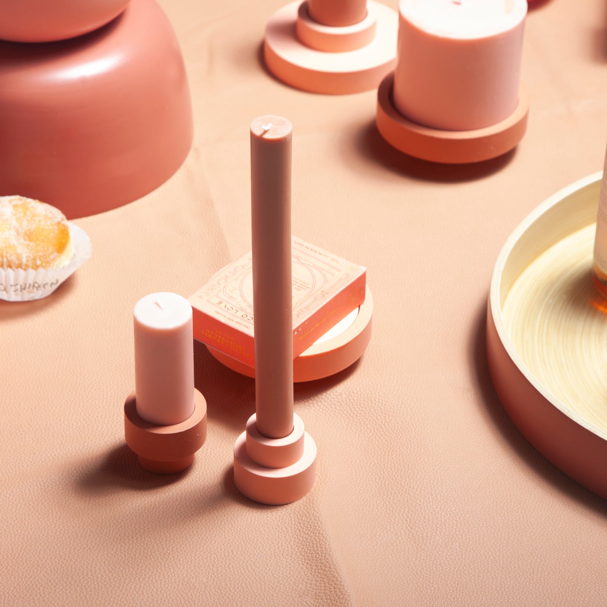 Terra + Peach | Flipp small | Silicone Unbreakable Candle Holder Set - porter green | style + sustainability