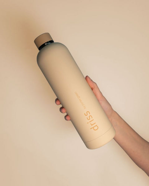 wheat + oat | driss | insulated stainless steel water bottle - porter green | style + sustainability