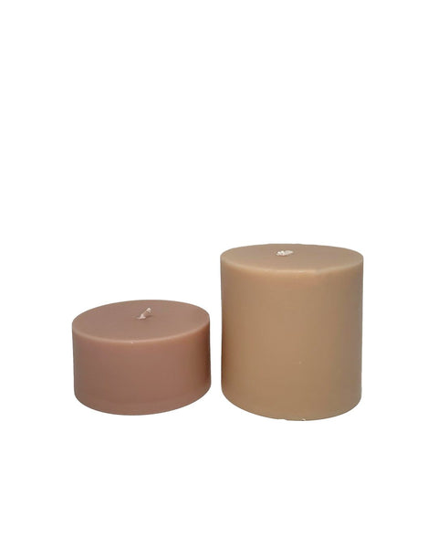 wheat + oat | escc lrg pillar candle | soy-blend unscented candles - porter green | style + sustainability