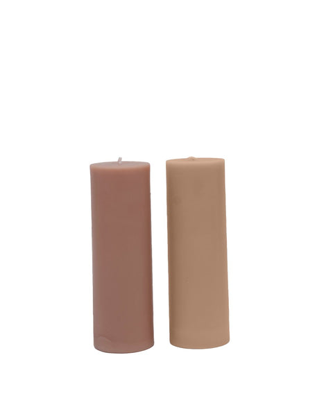 wheat + oat | escc med pillar candle | soy-blend unscented candles - porter green | style + sustainability