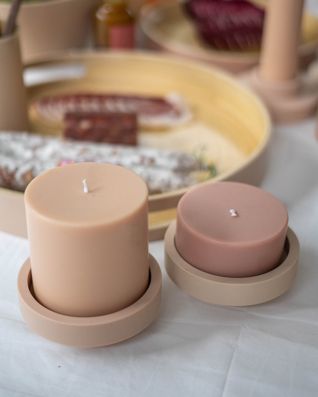 Wheat + Oat | Flipp large | Silicone Unbreakable Candle Holder Set - porter green | style + sustainability