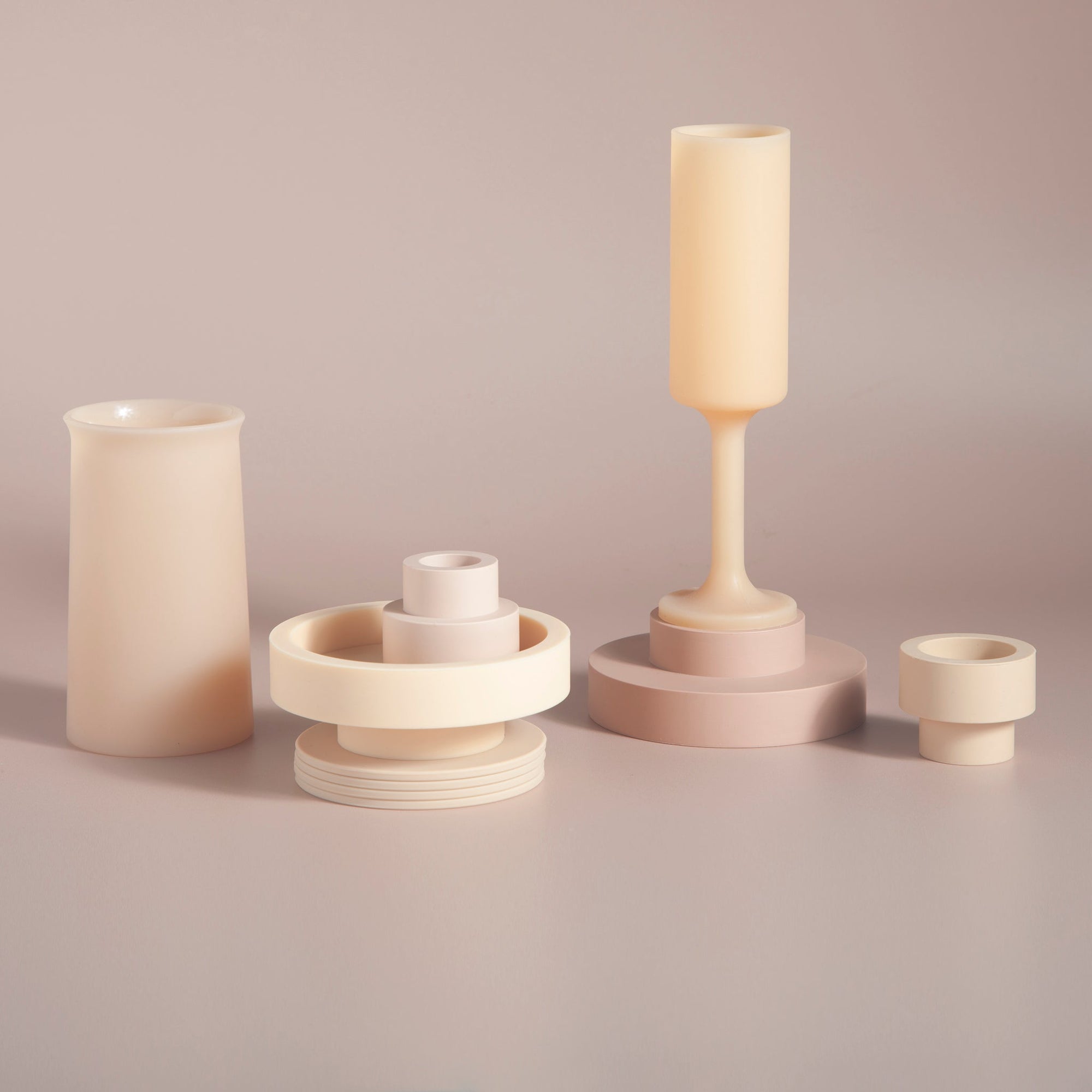 Wheat + Oat | Flipp small | Silicone Unbreakable Candle Holder Set - porter green | style + sustainability