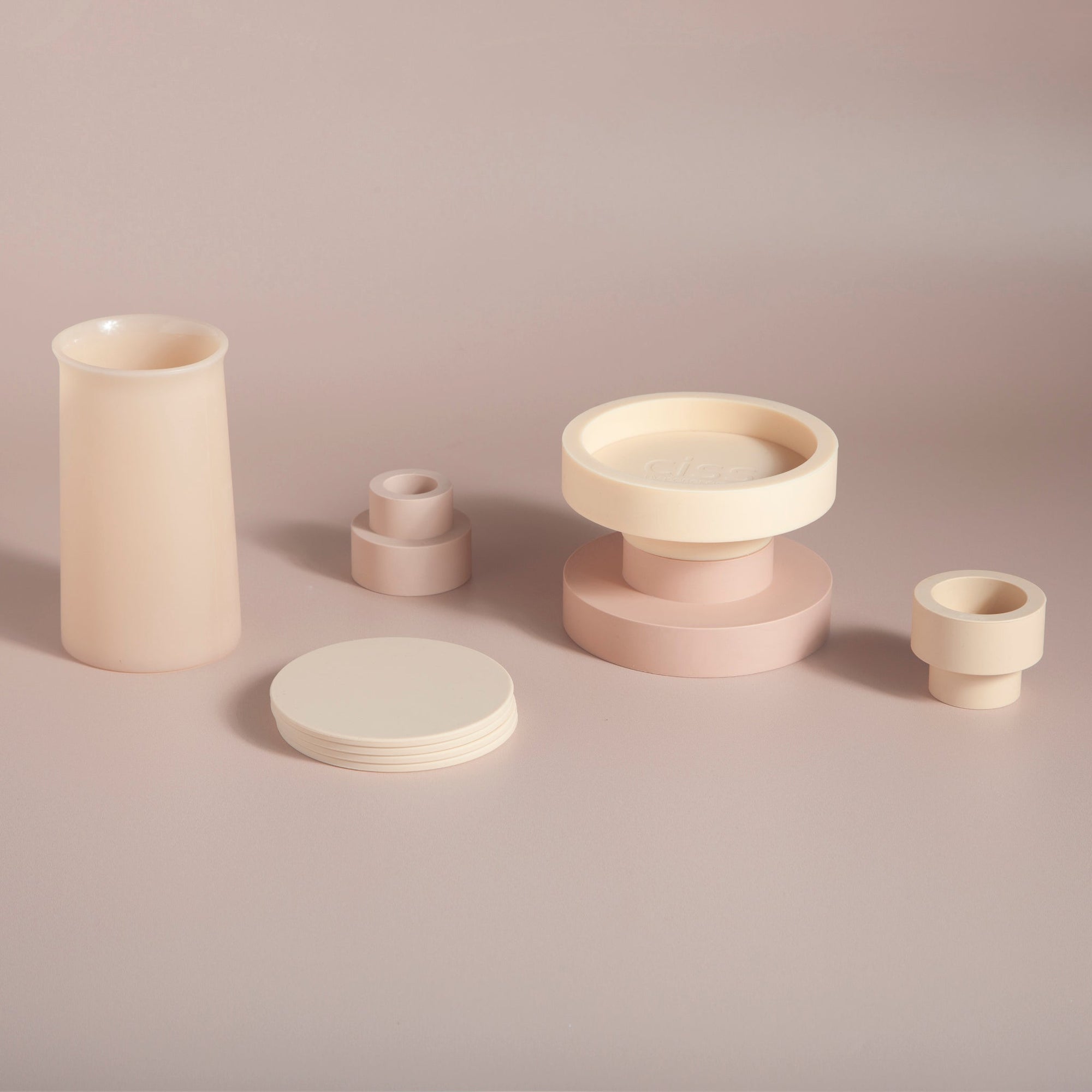 Wheat + Oat | Flipp small | Silicone Unbreakable Candle Holder Set - porter green | style + sustainability