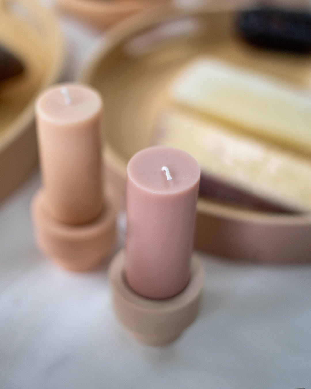 Wheat + Oat | Flipp small | Silicone Unbreakable Candle Holder Set - porter green | style + sustainability