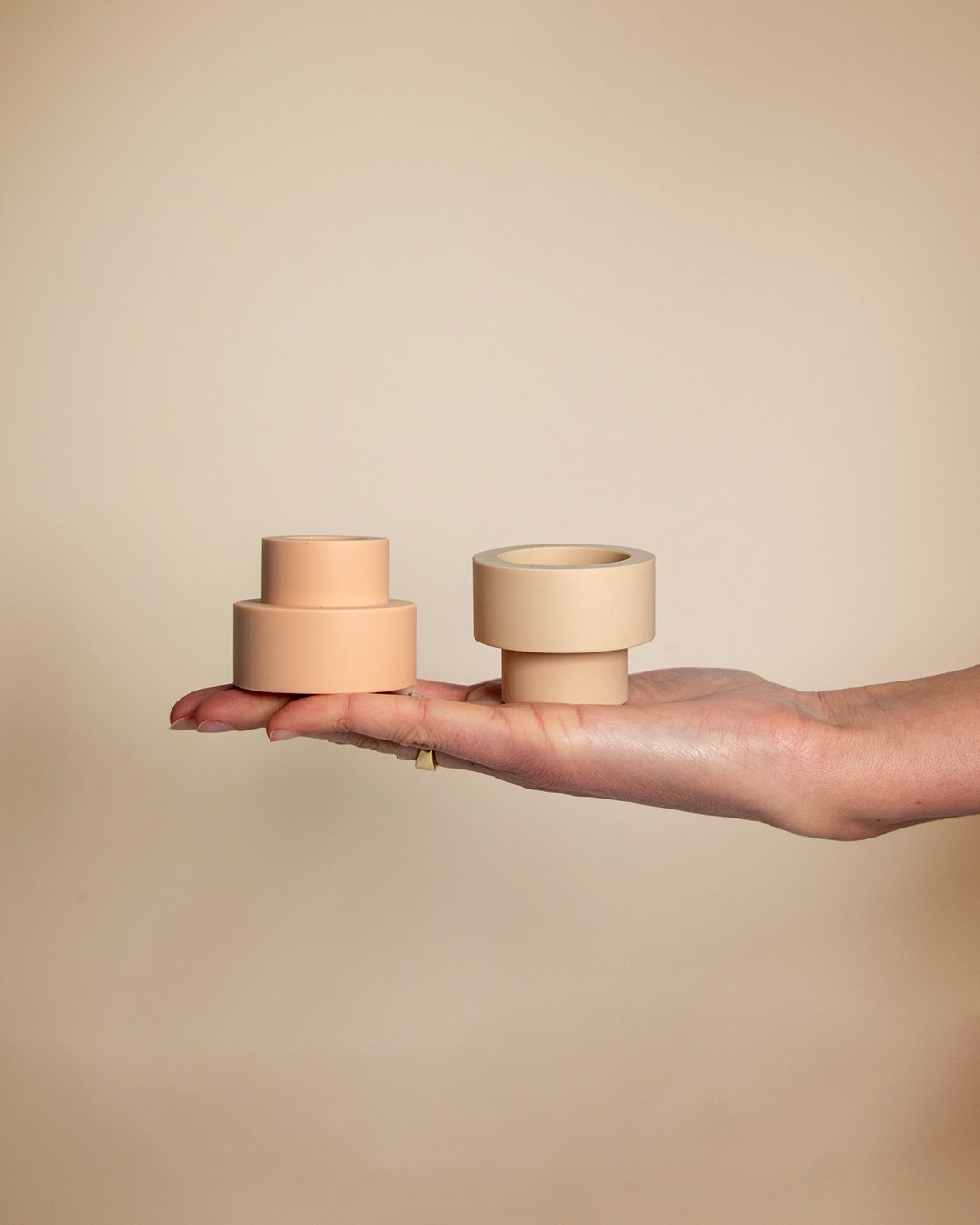 Wheat + Oat | Flipp small | Silicone Unbreakable Candle Holder Set - porter green | style + sustainability