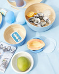 sky + kingfisher | bebb | biodegradable bamboo bowls | porter green, bamboo bowls, serving bowls. wooden serving bowls, serving bowl set, salad serving bowl