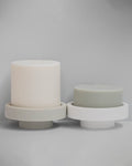 blanc + dove | escc lrg pillar candle | soy-blend unscented candles - porter green | style + sustainability