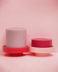 cherry + blush | escc lrg pillar candle | soy-blend unscented candles - porter green | style + sustainability