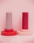cherry + blush | escc med pillar candle | soy-blend unscented candles - porter green | style + sustainability