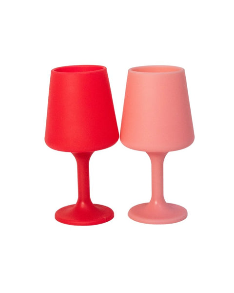 cherry + blush | swepp | silicone unbreakable wine glasses - porter green | style + sustainability