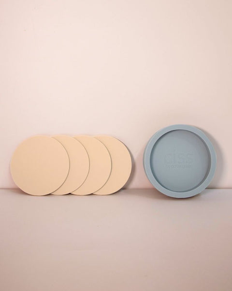 dove + stone | ciss | unbreakable silicone coasters - porter green | style + sustainability