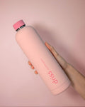 flamingo + lotus | driss | insulated stainless steel water bottle - porter green | style + sustainability