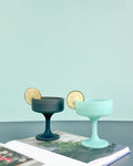 mist + ink | mecc | unbreakable silicone cocktail coupes | porter green, coupe cocktail glass, coupe glass, coloured cocktail glasses, unbreakable cocktail glasses, cocktail glasses australia