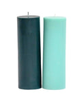 mist + ink | escc med pillar candle | soy-blend unscented candles - porter green | style + sustainability