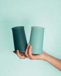 mist + ink | stegg | unbreakable silicone highball glasses | porter green, highball glass, tall glass, tall tumler glass, unbreakable glasses, party cups