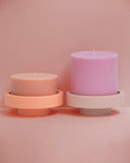 peach + petal | escc lrg pillar candle | soy-blend unscented candles - porter green | style + sustainability