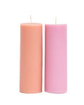 peach + petal | escc med pillar candle | soy-blend unscented candles - porter green | style + sustainability