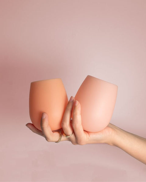 peach + petal | fegg | silicone unbreakable glasses | porter green, picnic cups, outdoor glasses, unbreakable glasses, tumbler australia, silicone cups